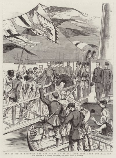 The Crisis in Bulgaria, the Departure of Prince Alexander from Lom Palanka by Maksymiljan Antoni Piotrowski